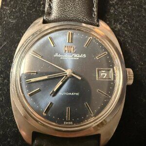 Iwc automatic vintage watch - swiss dial with leather strap